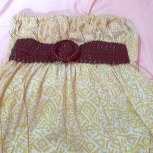 Strapless Yellow Dress